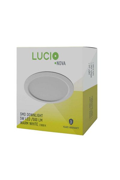 Generic Lucio 5W 500-Lumens High Efficiency Energy-Saving LED Downlight Warm White DR46a-5W-3000K