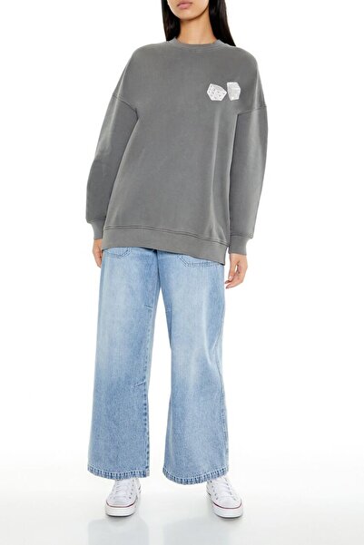 Forever 21 Dont Play With My Heart Baskılı Sweatshirt