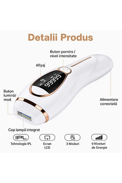 OEM IPL Epilator for Women and Men – Permanent Hair Removal, Anti-Acne – 9 Steps, LCD Screen 3 Modes