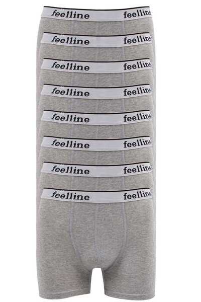 Meleners 8 Pieces Feelline Gray Cotton Natural Lycra Men's Boxers