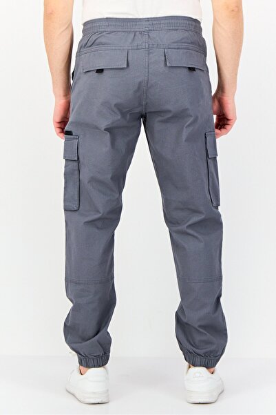 CELIO Men Regular Fit Solid Cargo Pants, Grey