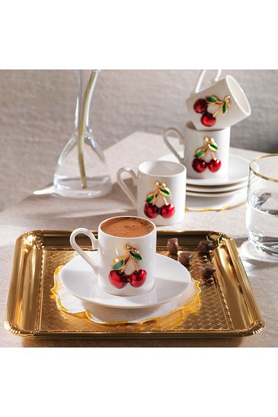 Schafer Zyra 4-Person Coffee Cup Set 8 Pieces - Cherry