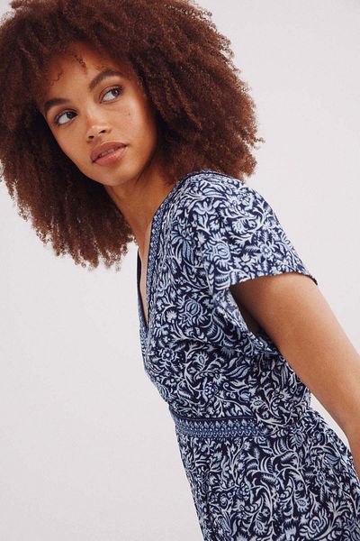 Springfield midi dress with border and flower print