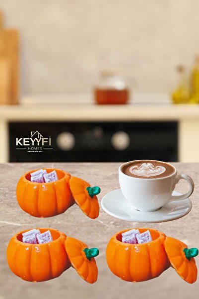 Keyyfi Homes 3 'lü Sevimli Balkabağı Süs Eşyası & Sunumluk - Şekerlik Hediye ...