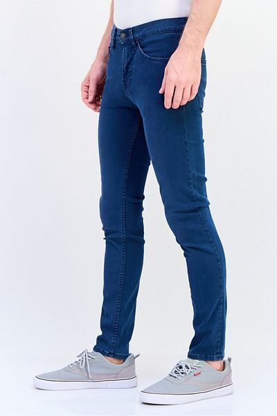 CELIO Men Slim Fit Solid Stretchable Denim Jeans, Navy