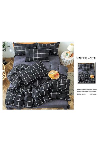 CHIRASO CHIRASO 4-Piece Bedding Set, Satin Cotton, Sheet 240x250 cm, 2 Pillowcases
