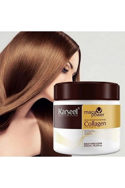 Karseell علاج الشعر بالكولاجين 500 مل - إصلاح عميق بزيت الأرغان والكولاجين لشعر حريري