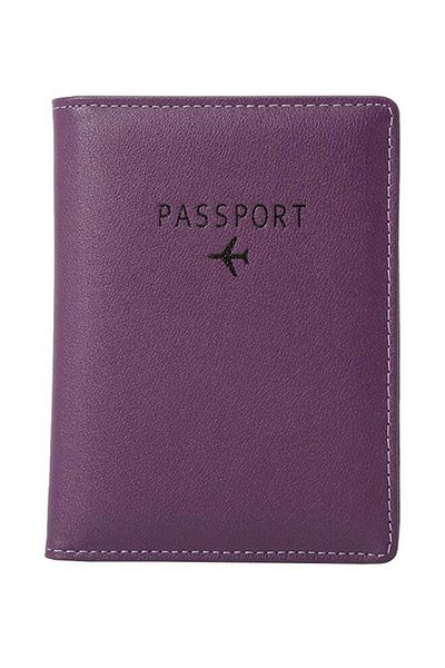 Generic Square Shaped Passport Holder Purple