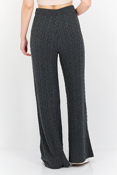 Guess Women Regular Fit Tamara Cable Knit Pants, Grey