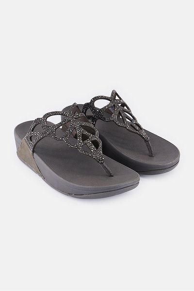 Fitflop Women Bumble Orystal Slip On Sandals, Grey