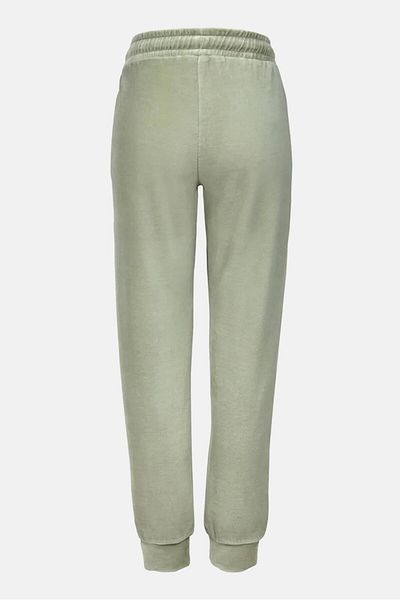 Tchibo Women Drawstring Fleece Pajama, Light Olive