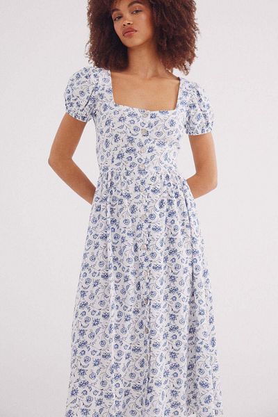 Springfield linen cross-back midi dress