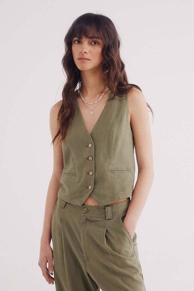 Springfield linen buttons vest