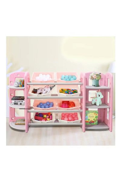 FULLJOY 8-Bin Toy Organizer with 2 6-Tier Corner Shelves