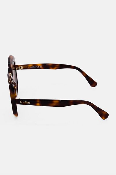 Max Mara Women MM008752E55 Oval Sunglasses, Brown