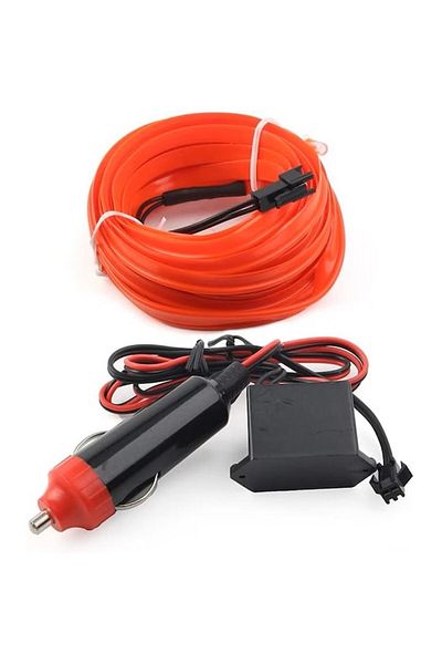 HOZRO Banda LED Auto, lumina ambientala, HOZRO, cablu cu mufa pentru bricheta auto 12 V, lungime 5M, culoa