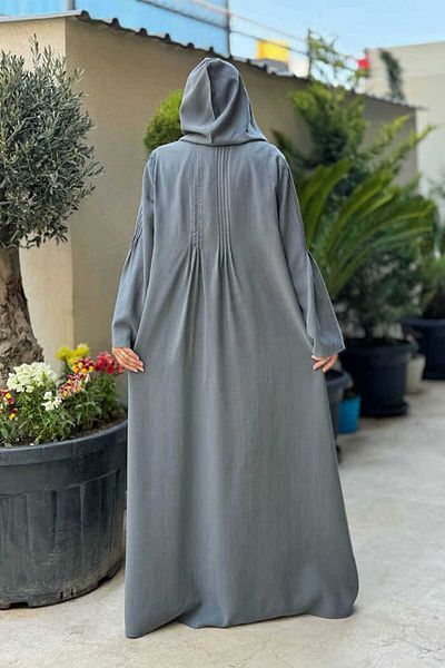 Bym Fashion Φερμουάρ με κουκούλα Ferace 70016 Καπνιστό
