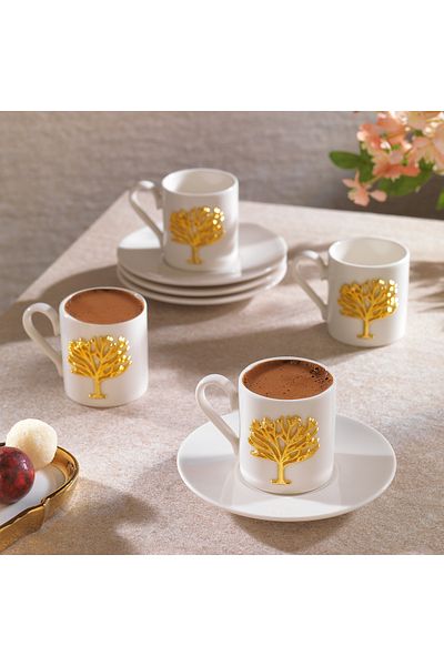 Schafer Zyra 4-Person Coffee Cup Set 8 Pieces - with Tree