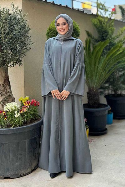 Bym Fashion Φερμουάρ με κουκούλα Ferace 70016 Καπνιστό