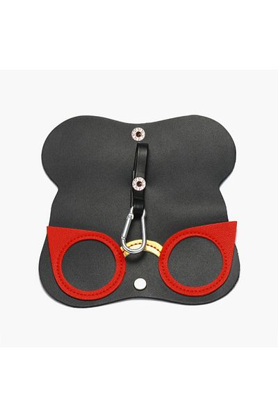 SKYDDAR INNOVATION Children's Glasses Case, eco-leather, animal design, SKDR ETFA - Pink