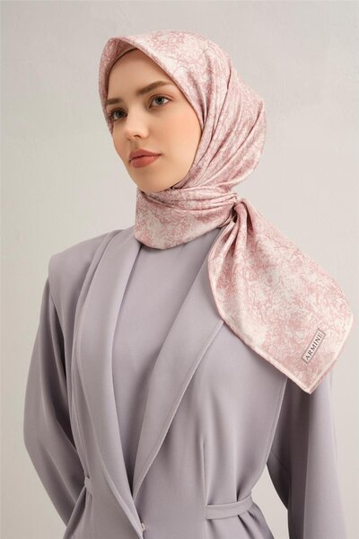 Armine Desenli Saf İpek Twill Eşarp 9311- 86