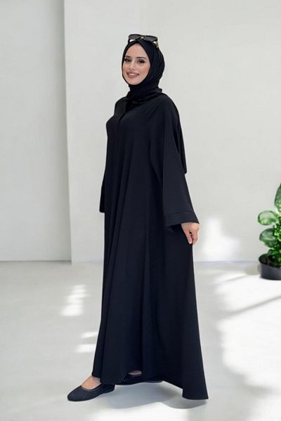 Bym Fashion Рокля с копчета тип „абая“ 70020 Черна