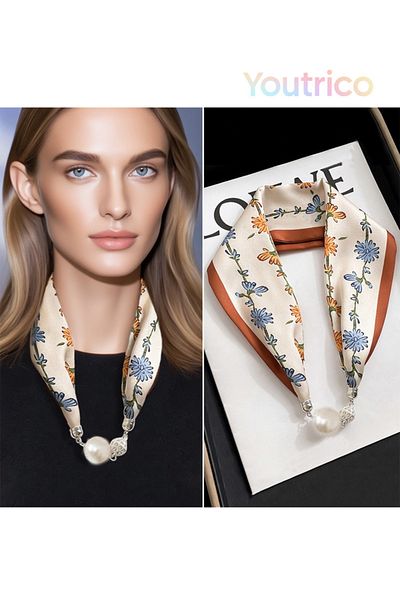 Youtrico New magnetic scarf,A variety of graphic prints,Versatile with a silk scarf.55*10cm