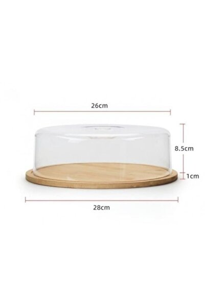 OEM Round Bamboo Cake Plate with Lid