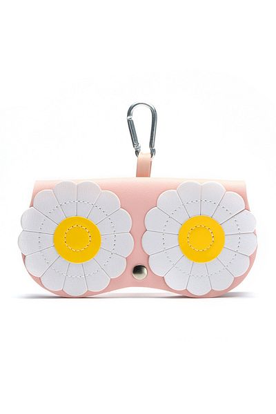 SKYDDAR INNOVATION Children's Glasses Case, eco-leather, animal design, SKDR ETFA - Pink