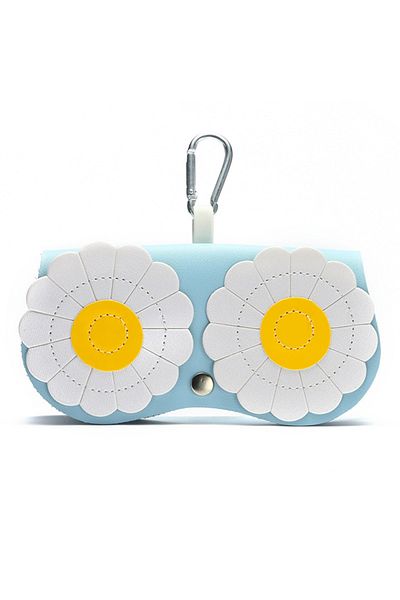 SKYDDAR INNOVATION Children's Glasses Case, eco-leather, animal design, SKDR ETFA - Blue