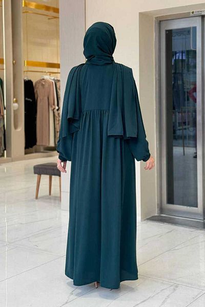 Bym Fashion Рокля с двуредно закопчаване и молитва 6027 Изумрудено