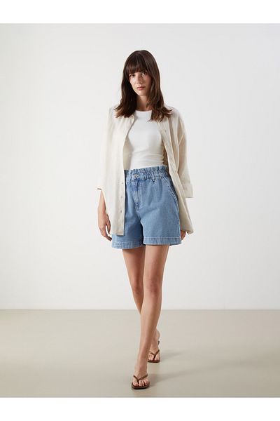 LC Waikiki Elastic Waist Women's Jean Shorts