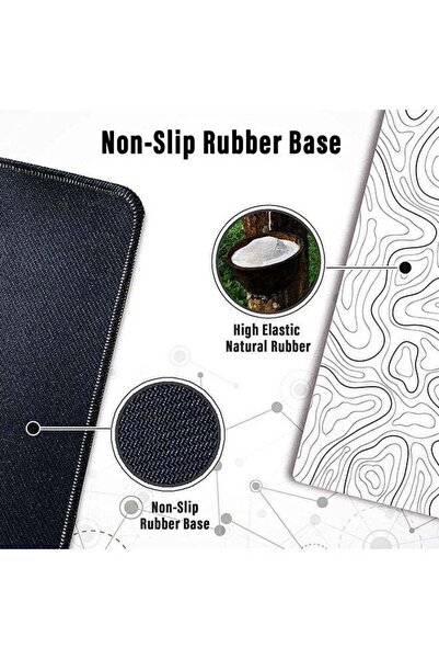 COOYA لوحة ماوس ألعاب كبيرة بحواف مخيطة، للوحة المفاتيح والماوس، 31.5 × 11.8 بوصة، لون أبيض