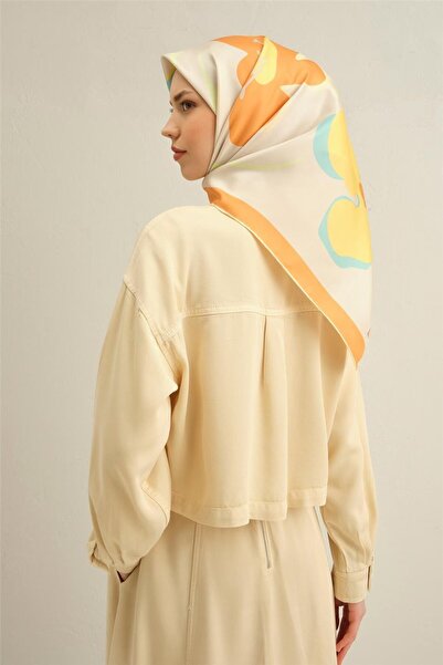 Armine Μεταξωτό φουλάρι Sura 9317-80 Πορτοκαλί Μικτό Μοτίβο