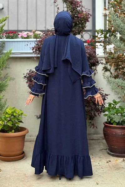 Bym Fashion Двоен костюм с шал и абая 70018, тъмносин