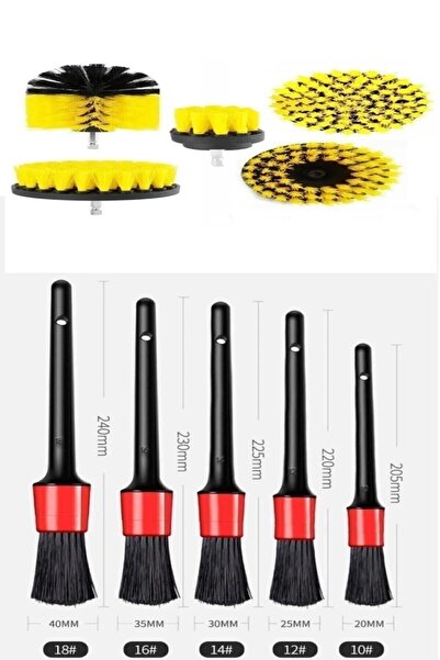 MOONSHOP 9 Parça Araç Iç Ve Dış Matkap Ucu Uyumlu Detaylı Bakım Fırça Temizle...