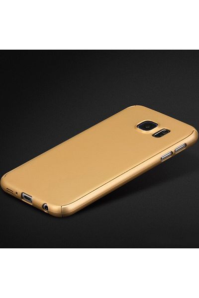 Gold Husa MyStyle Gold Fullbody pentru Samsung Galaxy S7 Edge, cu acoperire completă la 360 de grade și folie de protecție