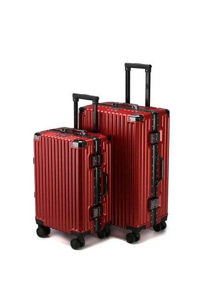 Generic STARGOLD PC Zipperless 2-Piece Luggage Set, 360° Spinner Wheels, TSA Locks, Durable Red Suitcase