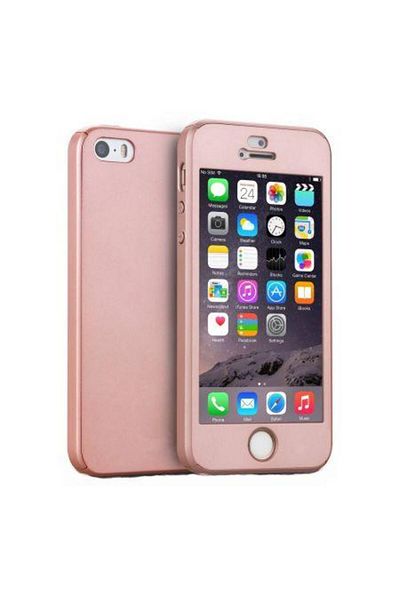 Rose Carcasă Full Cover 360° (față + spate + sticlă) pentru Apple iPhone 5 / 5S, auriu roz