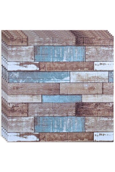 HOZRO Set 10 x Tapet 3D HOZRO, Model imitation brick and wood, Multicolor