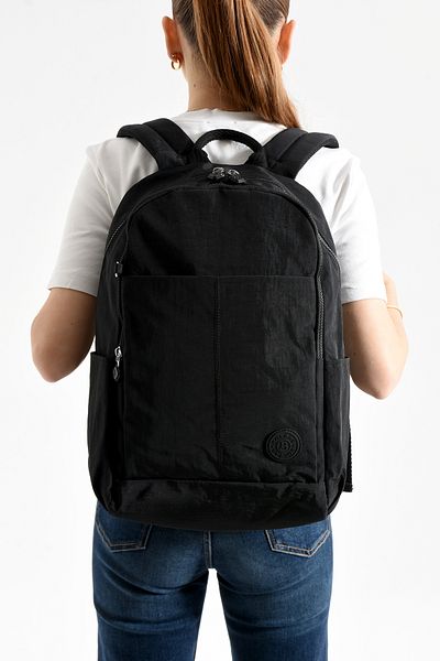 Just Polo Unisex Waterproof Imported Crinkle Fabric School Business and Travel Backpack with Laptop Compartment
