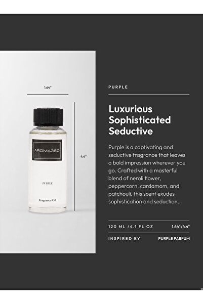 Aroma360 زيت معطر جو بنفسجي - زهرة النيرولي، الفلفل الأسود، الهيل والباتشولي - ١٢٠ مل، ٤٫١ أونصة سائلة