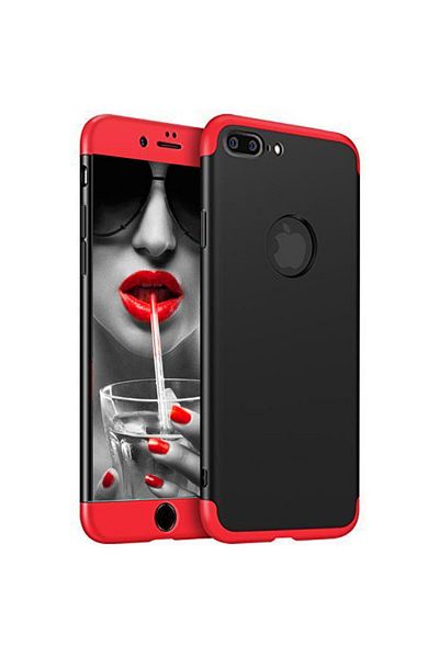 OEM Husa de telefon Apple iPhone 7 Plus oferă protecție Slim 3in1 Lux Design Roșu-Negru