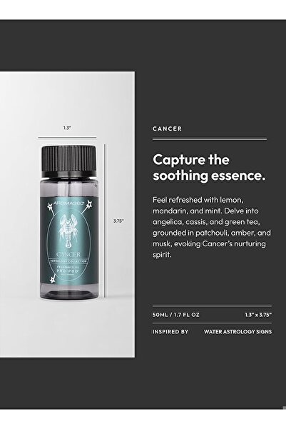 Aroma360 زيت Cancer Pro-Pod لموزعات الزيوت الفاخرة - النعناع، والأنجليكا، والباتشولي - 50 مل، 1.7 أونصة سائلة