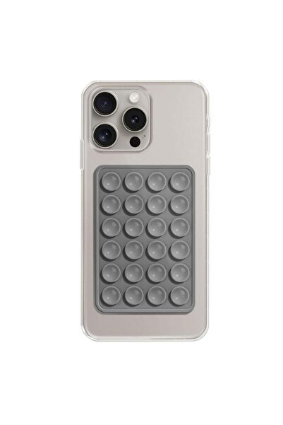 SKYDDAR INNOVATION Suport universal adeziv pentru telefon cu ventuză, silicon, 8x5.5cm, SKDR StickIt SO-PAD - Gri