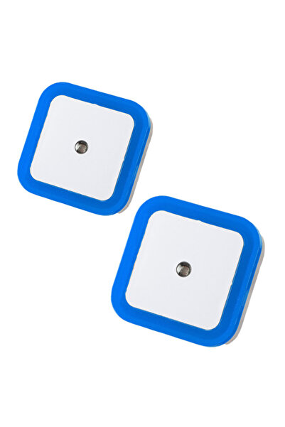 OEM Set de 2 lumini de noapte, LED, senzor ambiental, model pătrat, albastru