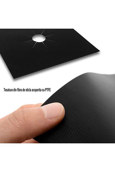 OEM Set de 4 folii de protecție reutilizabile pentru plită sau aragaz, teflon, non-toxice, lavabile,