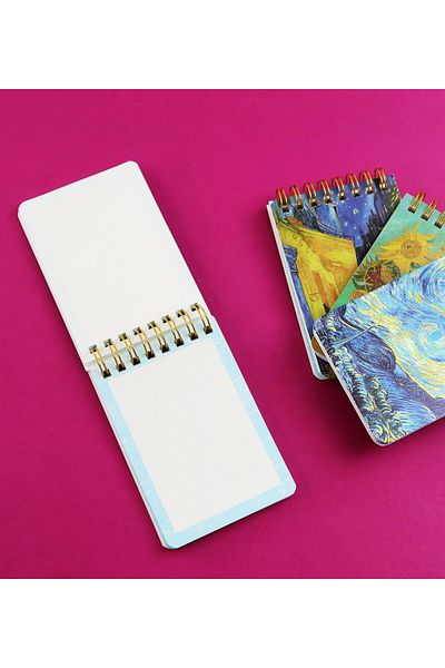 Gift Moda Van Gogh Designed Spiral 11X7.5 cm 70 Sheets Notebook Bm-1720