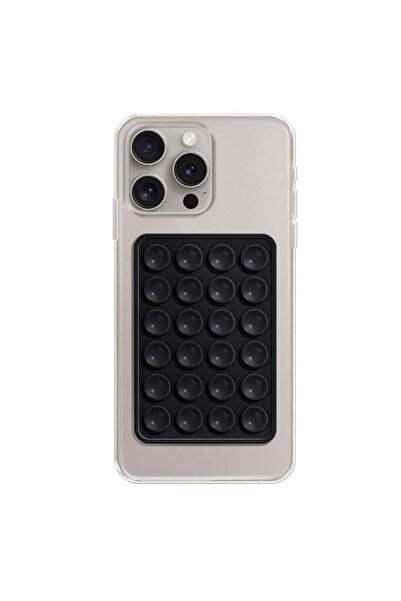 SKYDDAR INNOVATION Suport universal adeziv pentru telefon cu ventuză, silicon, 8x5.5cm, SKDR StickIt SO-PAD - Negru