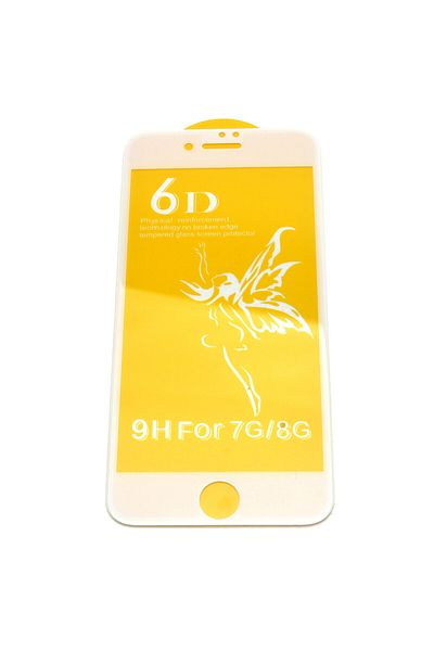 WHITE Apple iPhone 8 Protective film 6D tempered glass 9H full cover full glue complete coverage white